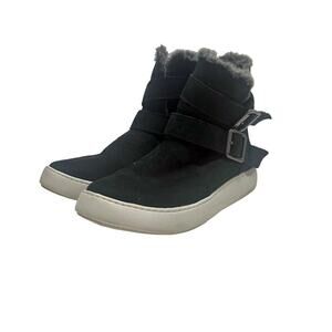 ROCKPORT Cobb Hill Collection ELYSSE Black Fur Suede Ankle Boots | 7